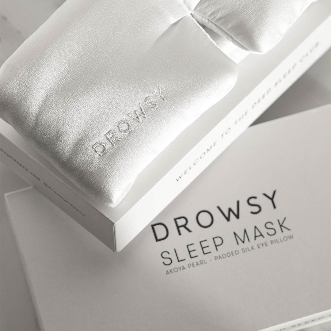 Drowsy Silk White Sleep Mask Pearl Collection Bridal Beauty