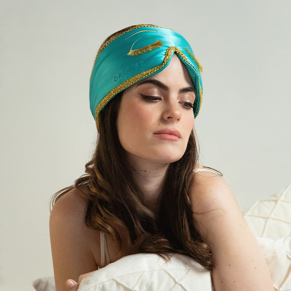 Breakfast at Drowsy Silk Sleep Mask with lashes