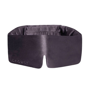 The Moonlight Shadow blackout eye mask by drowsysleepco features the word DROWSY embroidered on the left and is displayed against a plain white background.