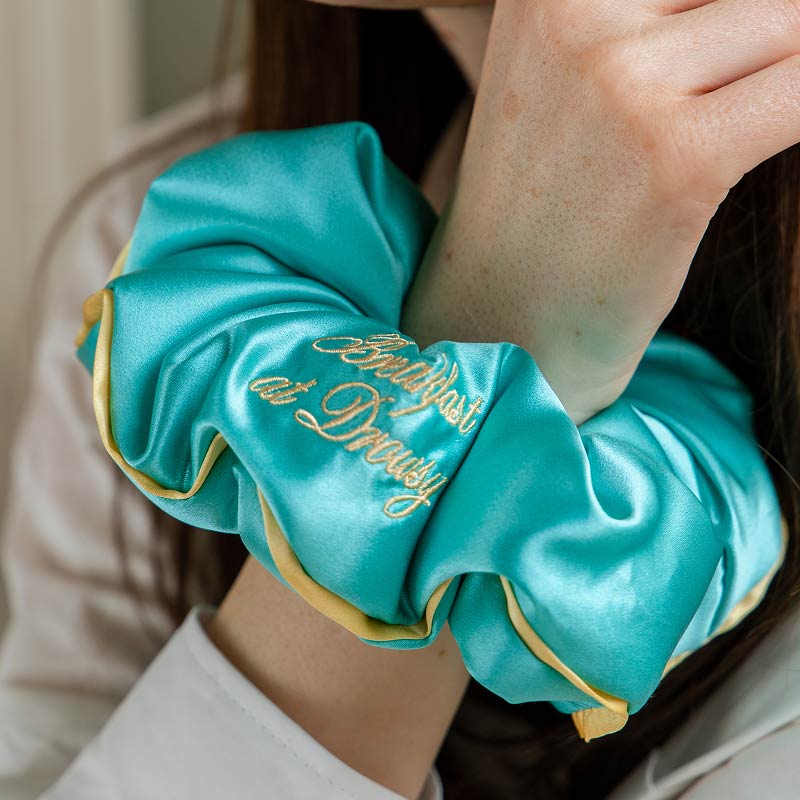 Breakfast at Drowsy - Turquoise Padded Scrunchie display picture 1