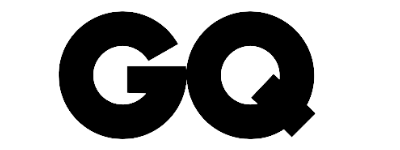 The black letters GQ in bold, uppercase font on a white background, representing the logo of the GQ magazine.