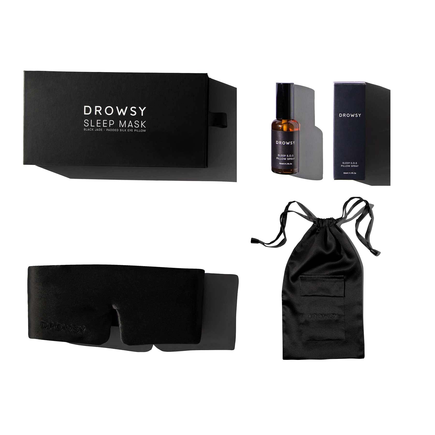 Drowsy Sleep Co. Skinny Scrunchie Set - Black Jade