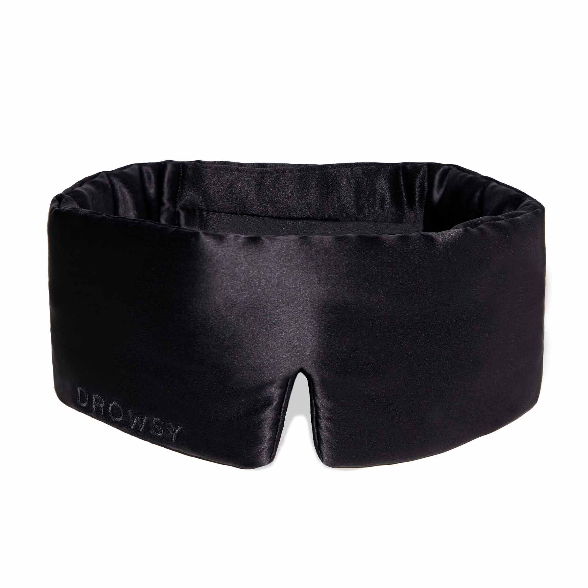 Black Drowsy Sleep Mask on White Background