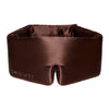 The Cocoa Glow by drowsysleepco is a brown, padded silk sleep mask embroidered with 