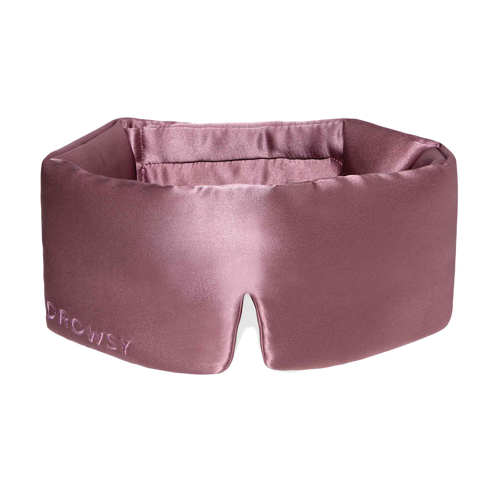 Rose pink Drowsy sleep mask on white background