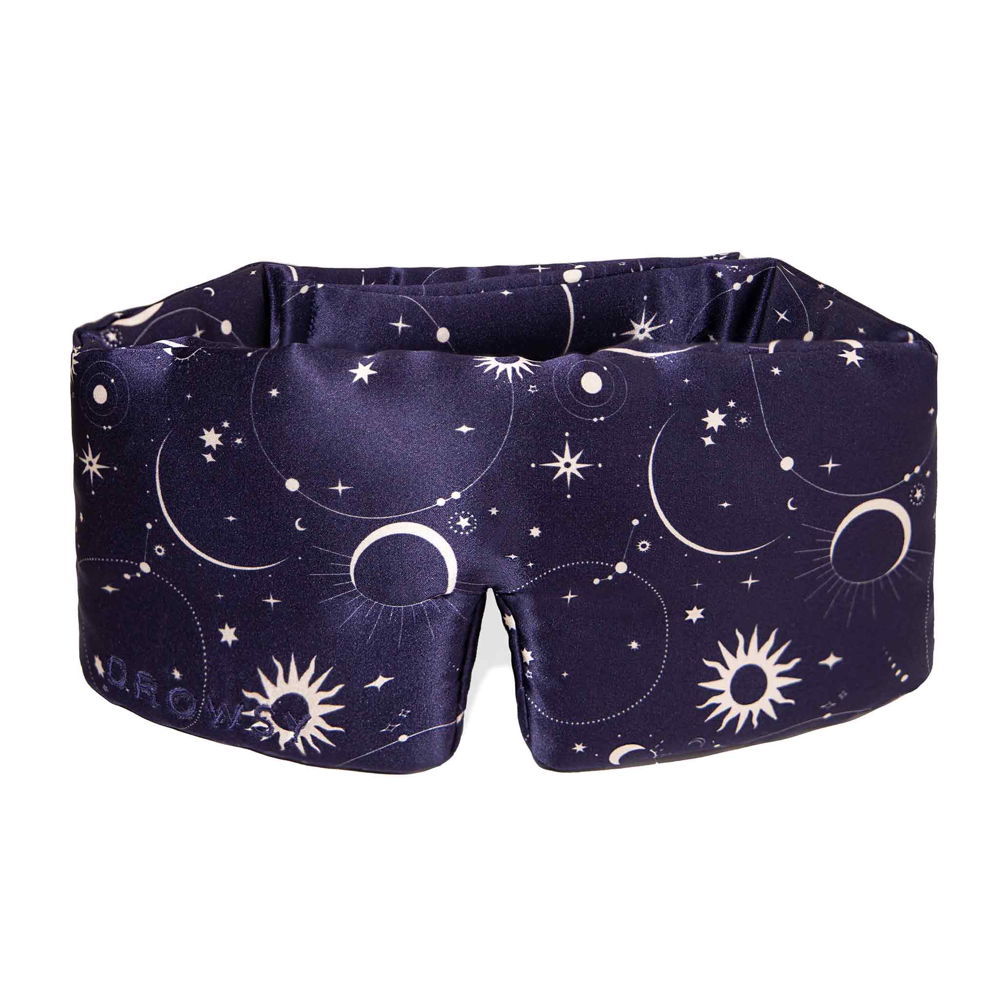 Cosmic patterned Drowsy silk sleep mask on white background