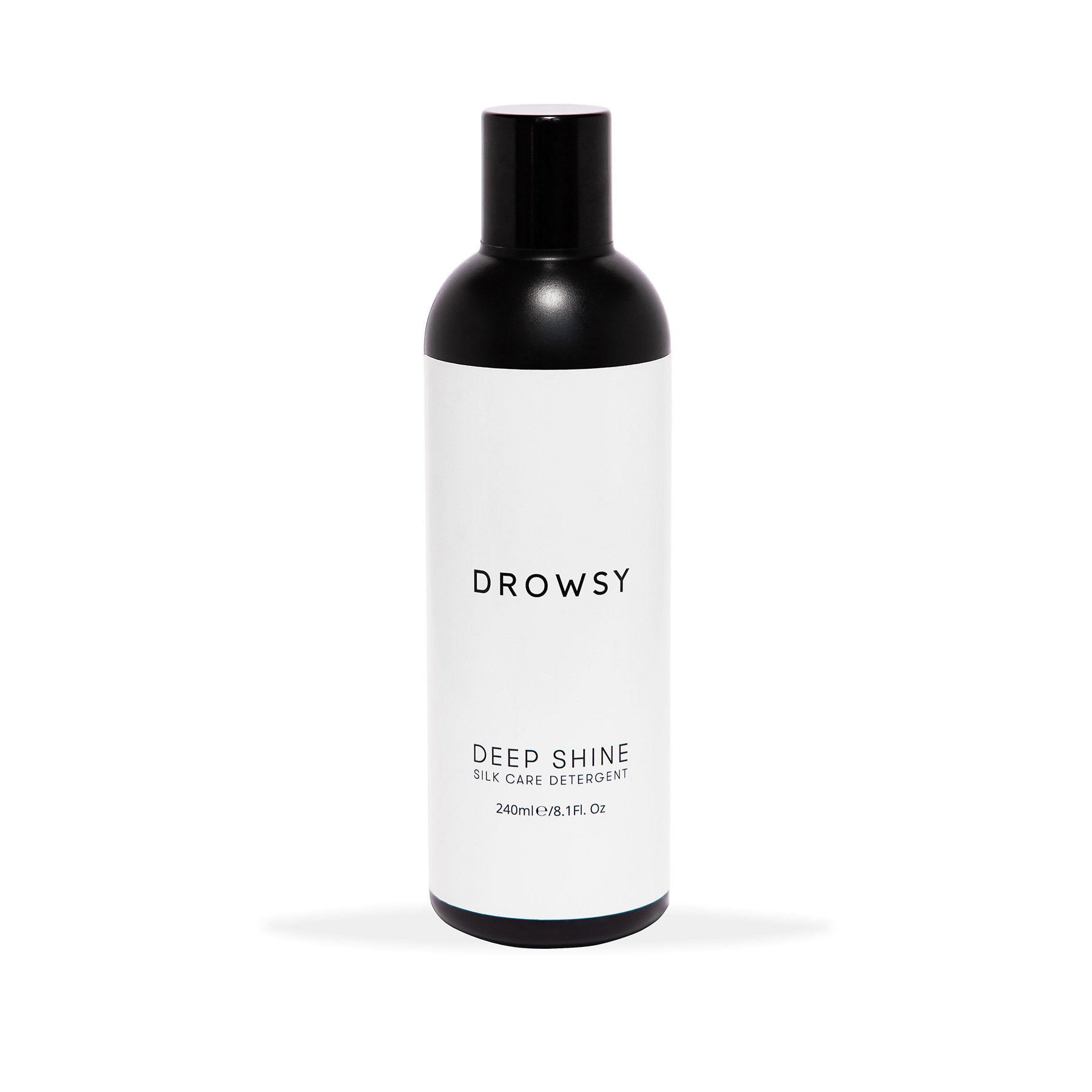 Drowsy deep shine silk care washing detergent on a white background