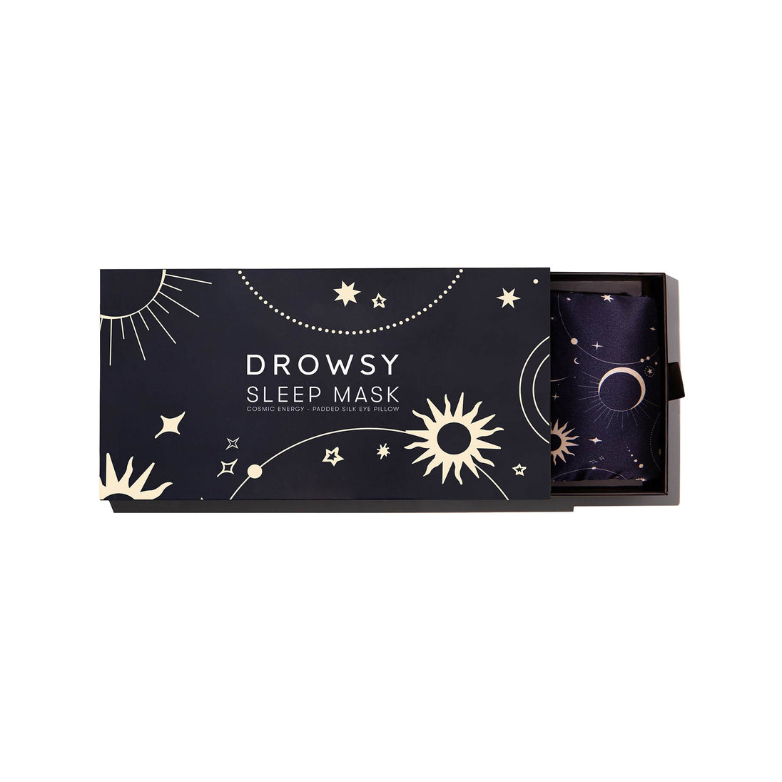 Drowsy Sleep Co. Cosmic Energy sleep mask Box on white background