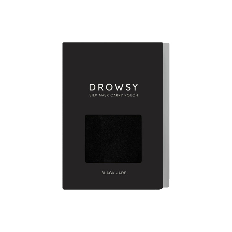 Drowsy Sleep Co. Black silk carry pouch box for silk sleep mask