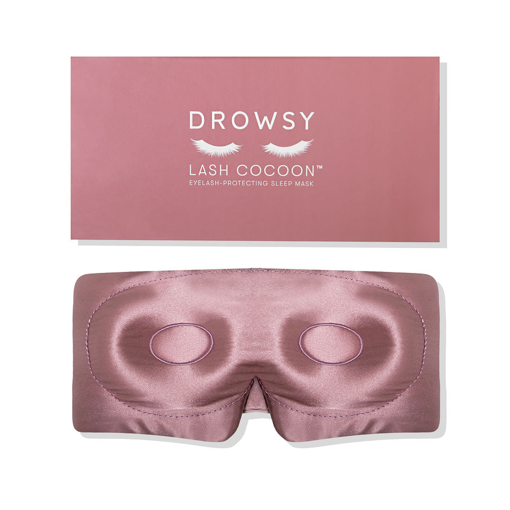 Damask Rose Silk Contoured Eye cup mask for protecting eyelashes while you sleep