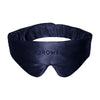 Introducing the Midnight Blue Featherweight Silk Sleep Mask from drowsysleepco—a luxurious, dark blue mulberry silk eye mask expertly padded and contoured for superior comfort and exceptional light blocking. The word "DROWSY" is elegantly embroidered on the front.