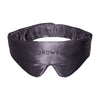 Introducing the Moonlight Shadow Featherweight Silk Sleep Mask by drowsysleepco, a luxurious blackout eye mask crafted from black mulberry silk. This silky sleep mask features the drowsysleepco logo elegantly embroidered on the front and is showcased against a crisp white background.