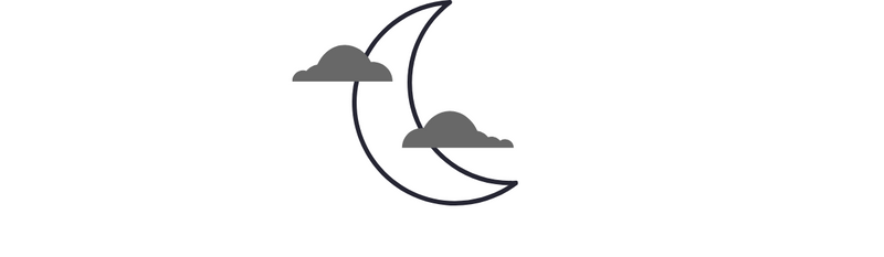 outline of moon icon on white background.